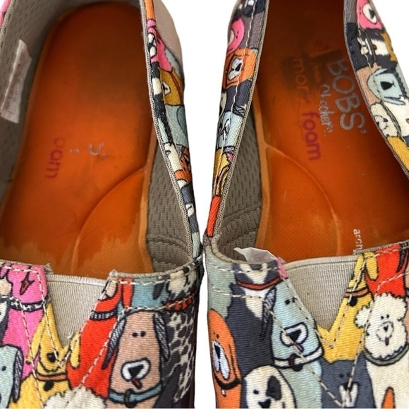 Bobs Skechers Wag Party Multicolor Dog Print Slip On Alpargata Flats - Picture 4 of 8